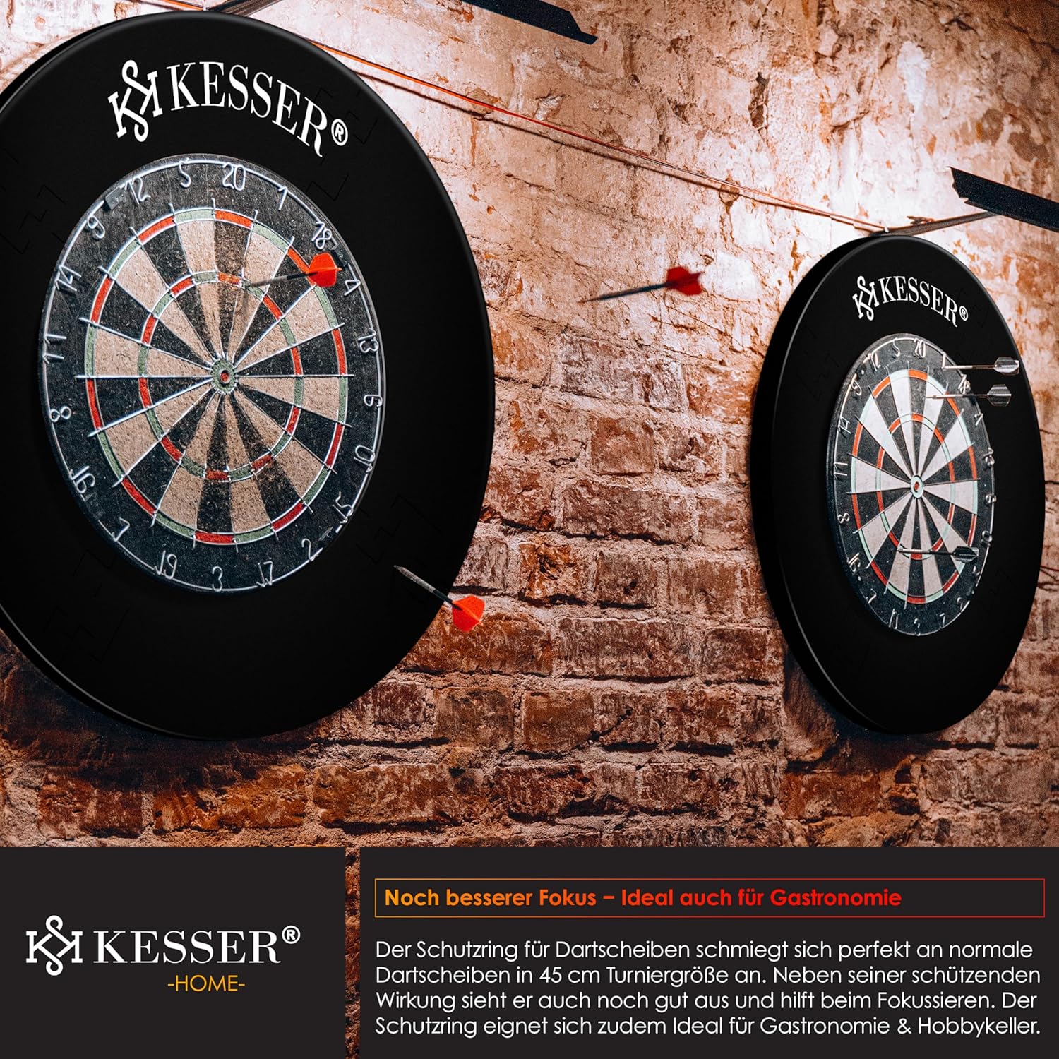 KESSER® Dartscheibe Catchring Schutzring Ø45cm | Auffangring rund Stabiler Wandschutz Zubehör | passend für alle Dartscheiben | Dartring Stabiler Wandschutz Backboard Surround Ring für Dartboard Eva — Ansicht 6