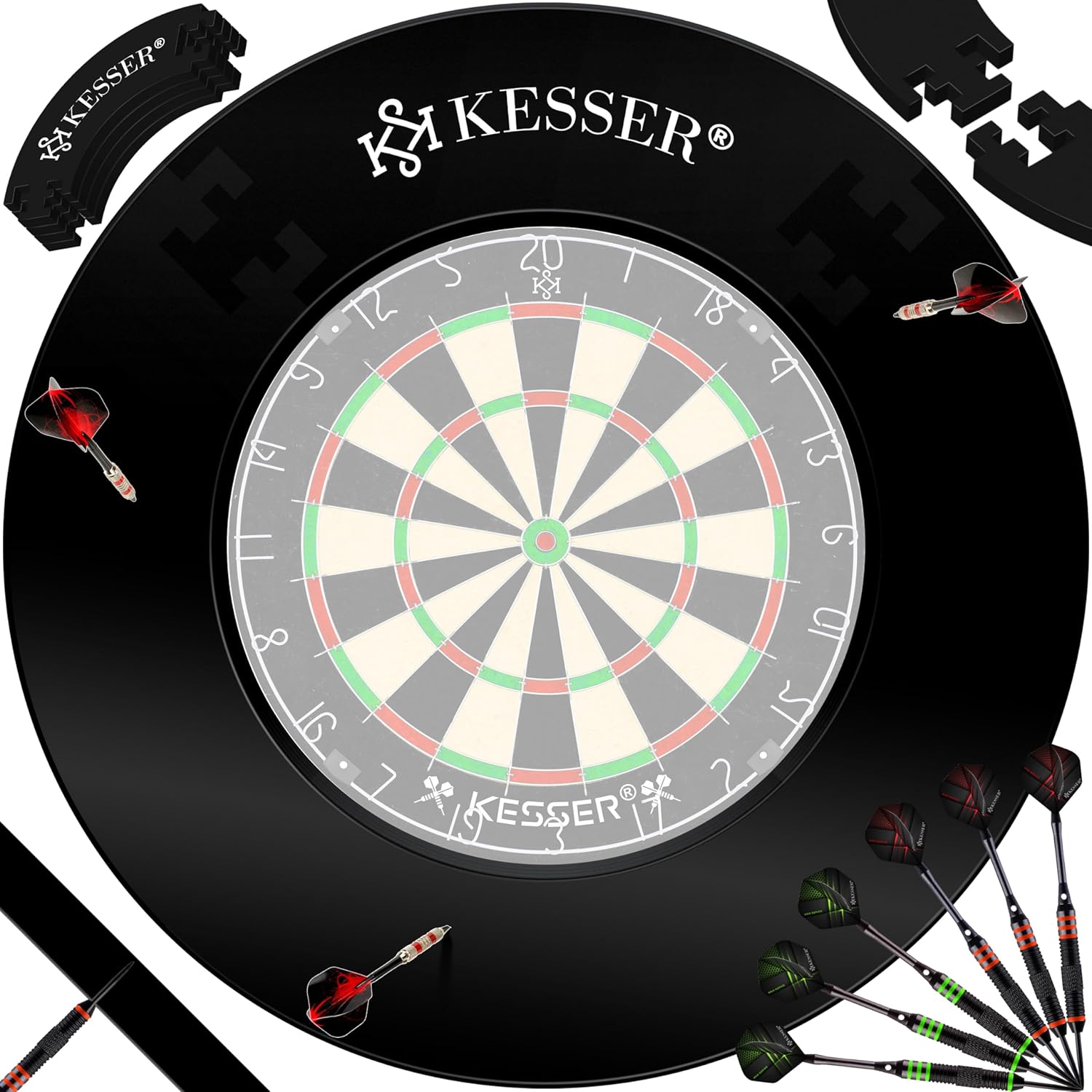 KESSER® Dartscheibe Catchring Schutzring Ø45cm | Auffangring rund Stabiler Wandschutz Zubehör | passend für alle Dartscheiben | Dartring Stabiler Wandschutz Backboard Surround Ring für Dartboard Eva