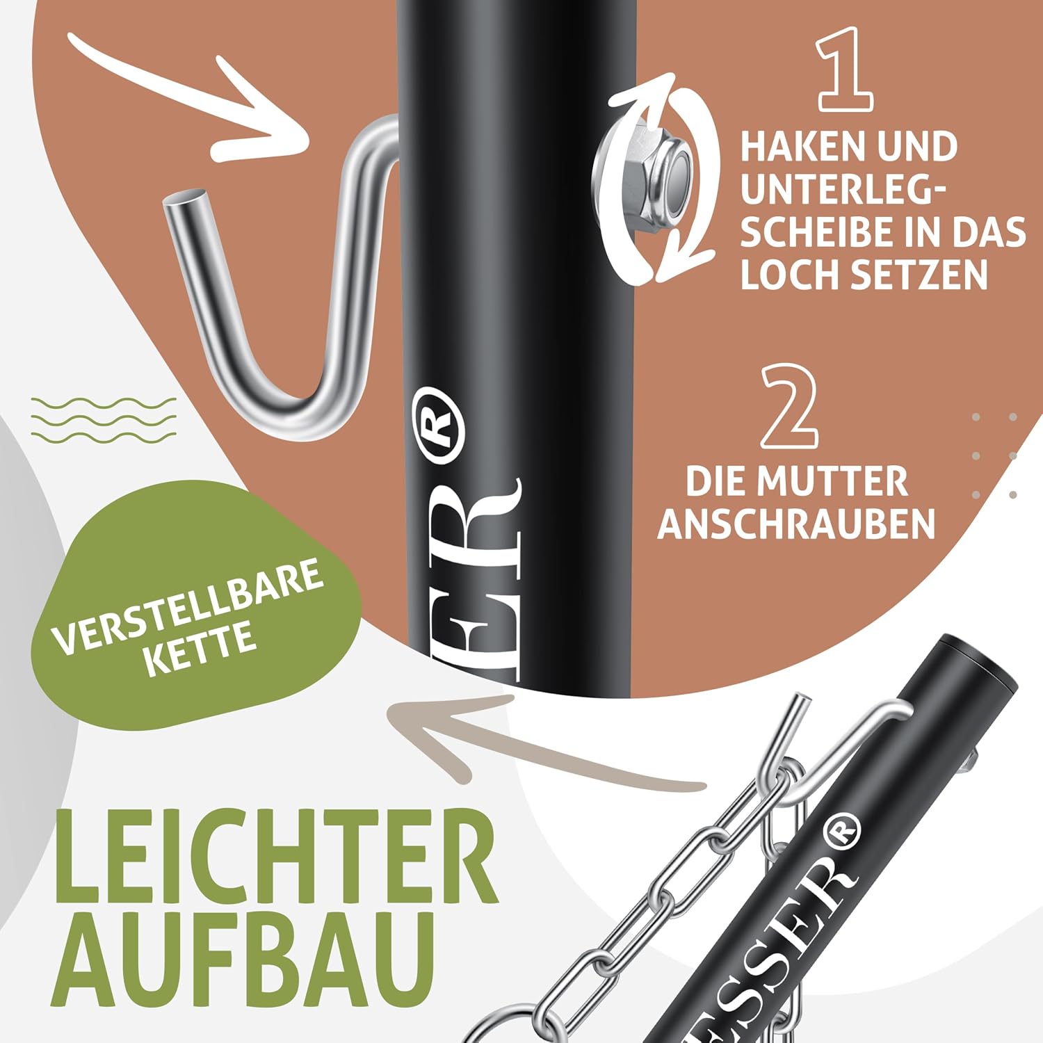 KESSER® Hängematte Hill mit Gestell Kissen Doppelhängematte für 2 Personen-Stabiler Rahmen 200kg Belastbarkeit Indoor & Outdoor XXL Hängesessel Doppel Mehrpersonen Garten Balkon Terrasse, Anthrazit — Ansicht 6