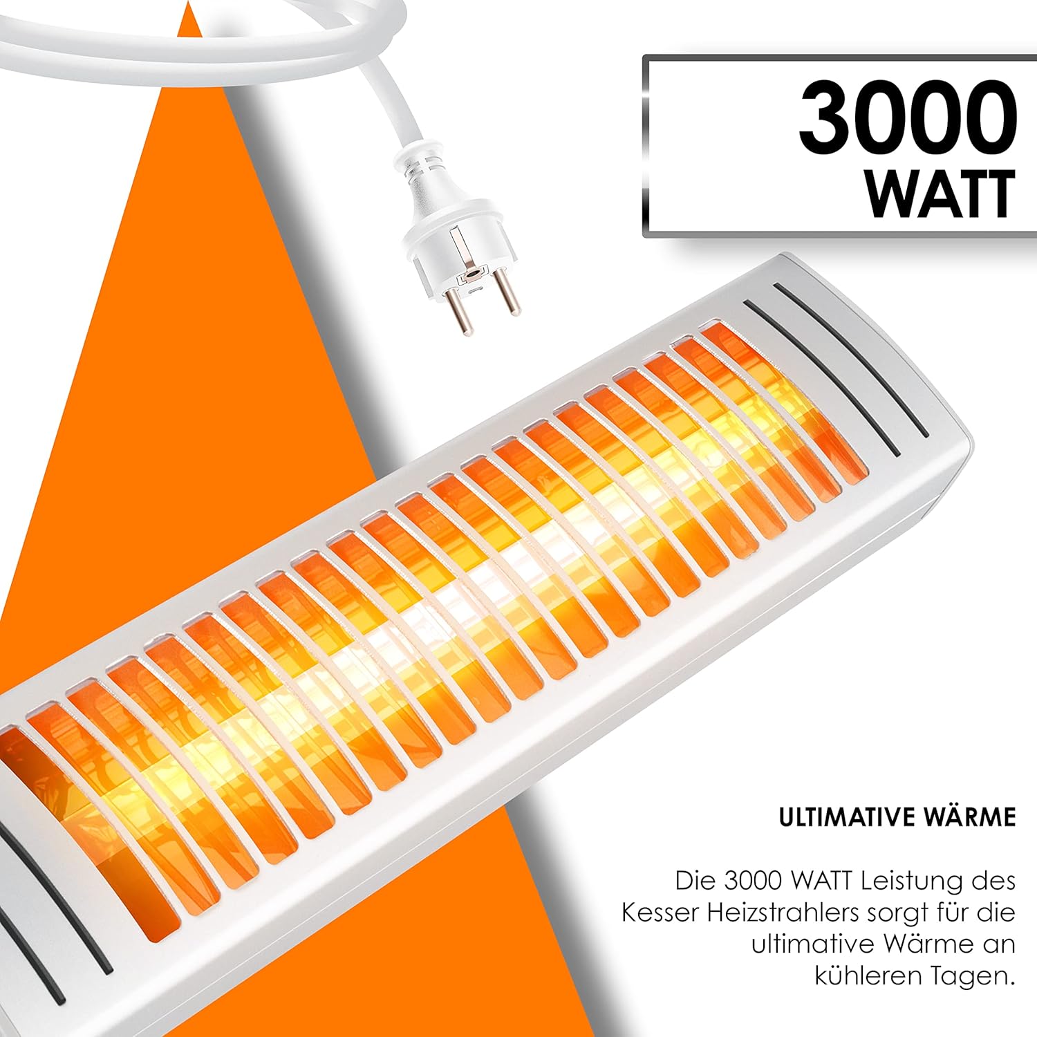 KESSER® Heizstrahler Infrarot 3000W für Terrasse Gastro- & Sonnenschirm Quarzstrahler Outdoor Infrarotstrahler Terrassenstrahler mit Fernbedienung | höhenverstellbar Garten & Außenbereich — Ansicht 5