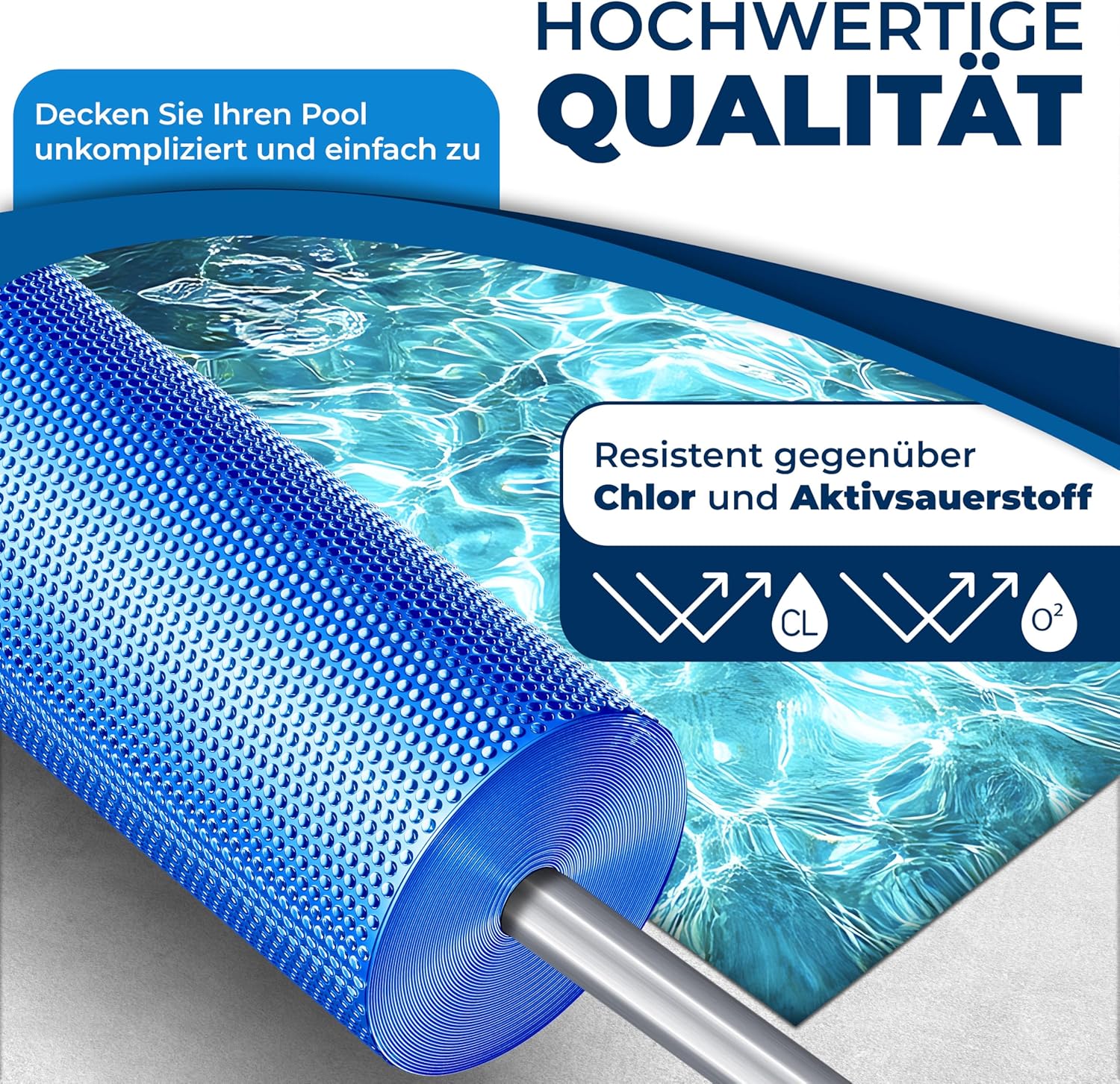 KESSER® Pool Solarabdeckplane Rechteckig 600 x 400cm Solarfolie 120 μm Solarabdeckung Solarplane zuschneidbar, Poolheizung Wassererwärmung Wärmeplane, Solarplane mit 1x Schere,1x Lochzange & 12x Ösen — Ansicht 3