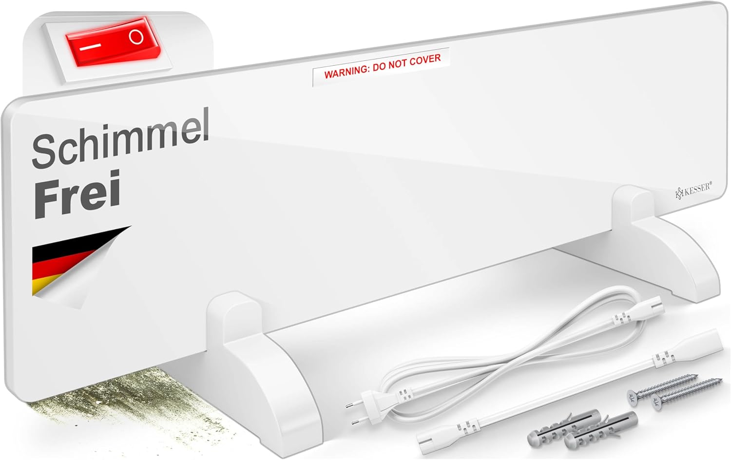 KESSER® Schimmel Infrarotheizung Schimmelentferner 50W Bad & Wandheizer | Schimmelfrei ohne Chemie