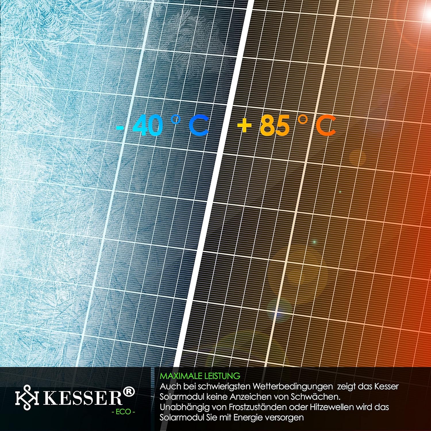 KESSER® Solarpanel 2er Set Monokristallin Solarmodul Solarpanel - 165W 18 V für 12 V Batterien, Photovoltaik - Solarzelle Solaranlage PV-Anlage Solar für Wohnwagen, Camping, Balkon, Gartenhäuser — Ansicht 4