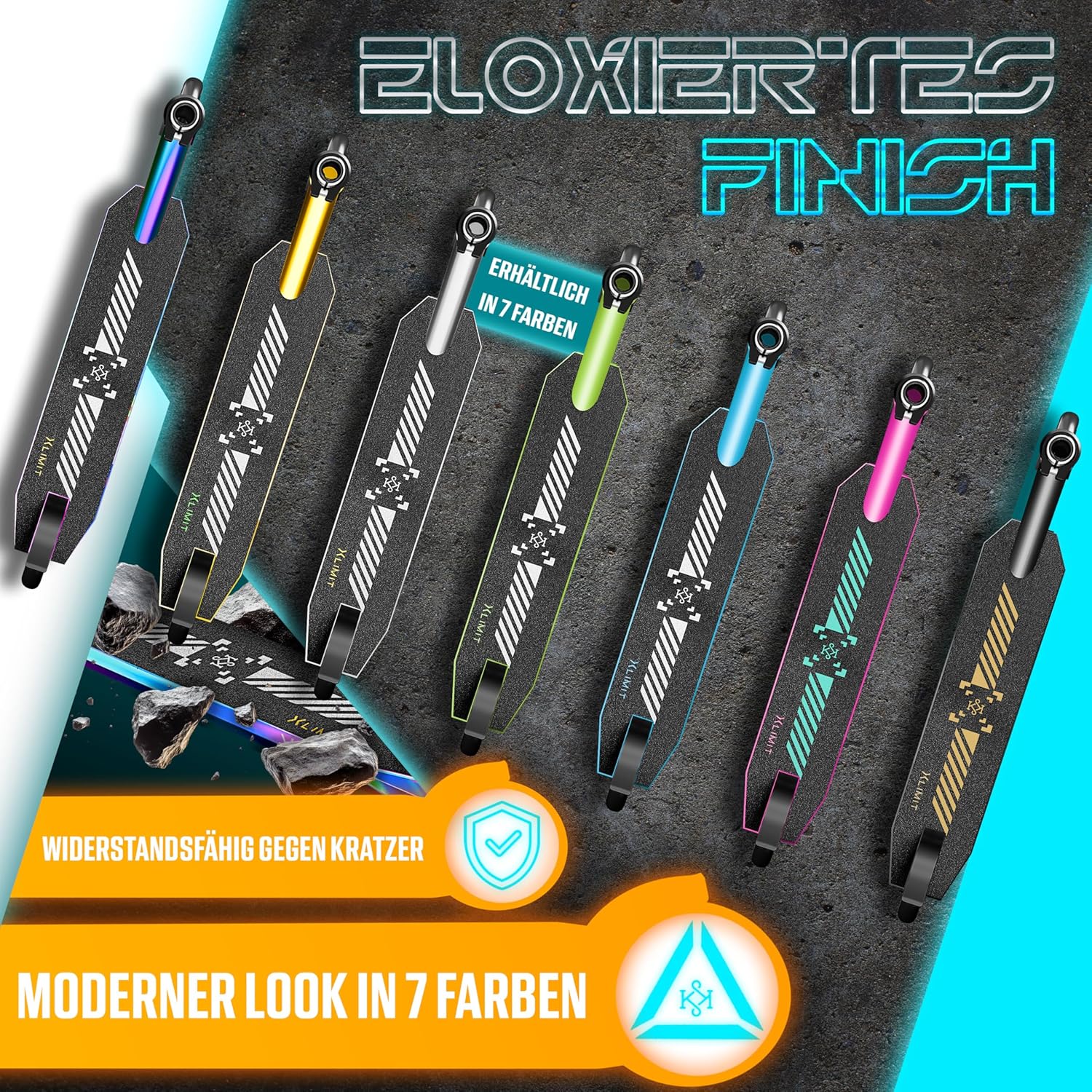 KESSER® Stunt Scooter X-Limit-Pro 360° Lenkung Funscooter Stuntscooter mit Ständer ABEC 9 Kugellagern, 110mm PU Räder, Kickscooter Tretroller Cityroller Trick Roller für Kinder Erwachsene — Ansicht 6