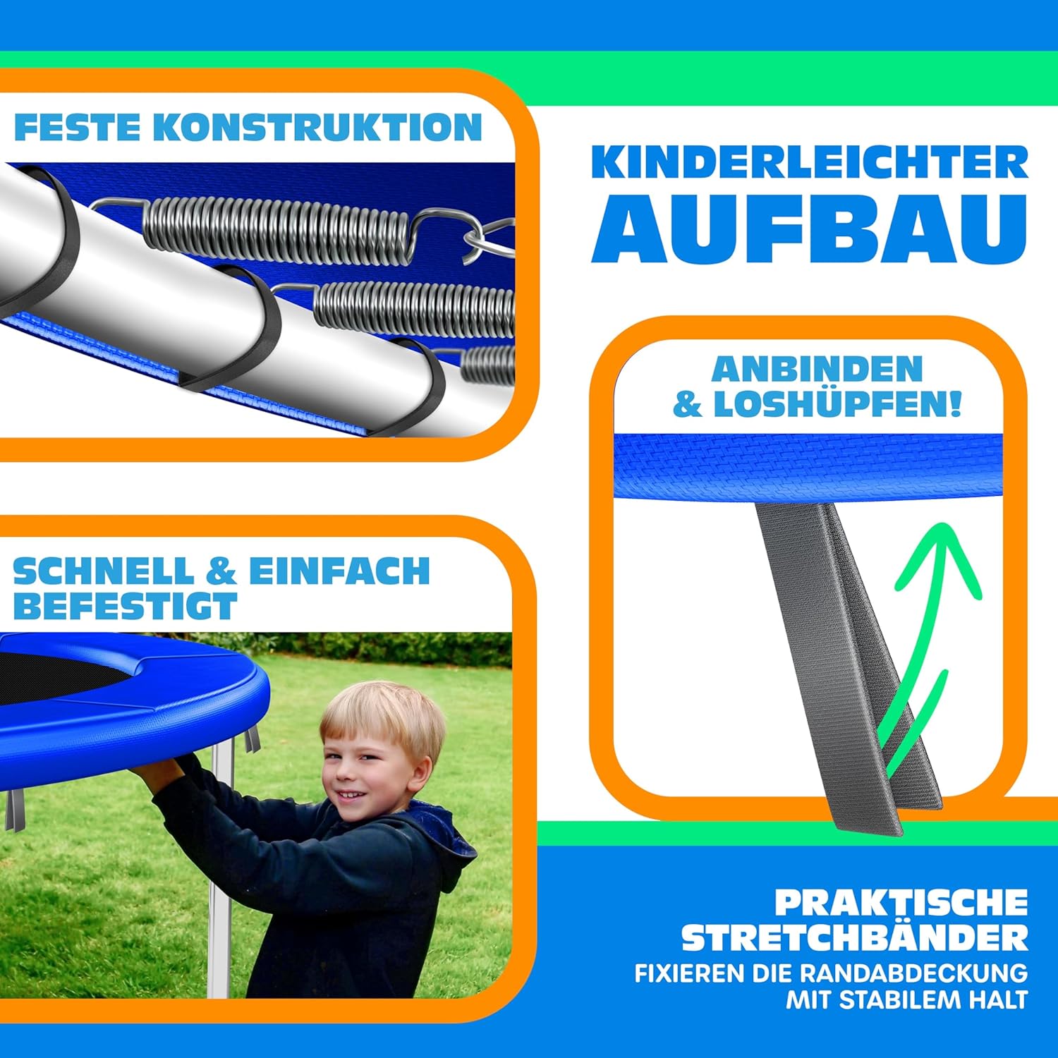 KESSER® - Trampolin Randabdeckung Ø 244, 305, 366, 426 cm, 30cm breit 100% UV-beständig reißfest Federabdeckung inkl. Beachball — Ansicht 5