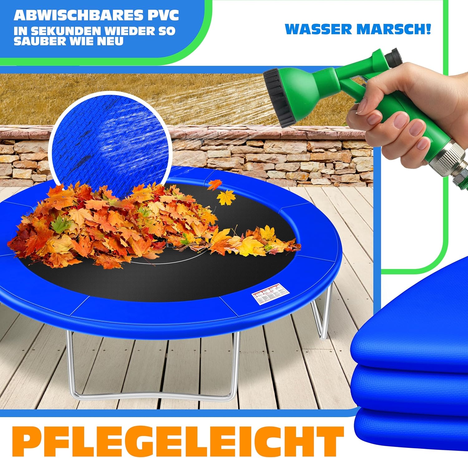 KESSER® - Trampolin Randabdeckung Ø 244, 305, 366, 426 cm, 30cm breit 100% UV-beständig reißfest Federabdeckung inkl. Beachball — Ansicht 6