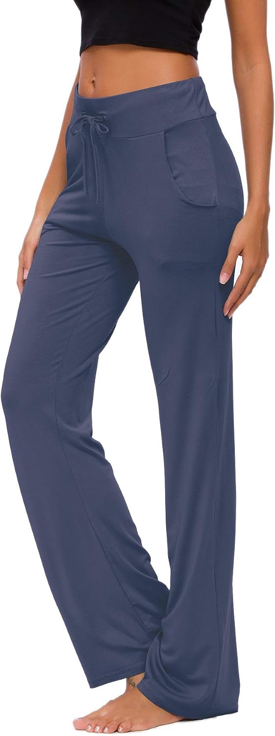 KESSER Yogahose Jogginghose Damen mit Taschen Freizeithose Straight Leg Modal Sporthose Kordelzug Damenmode Culotte Lounge Running Lang Frauen Hose — Ansicht 3